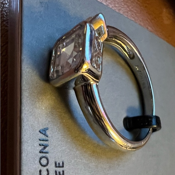 🆕NORDSTROM Silver Cubic Zircoina Cushion Cut Toi et Moi Ring::NWT::SZ 8:: - Picture 4 of 6